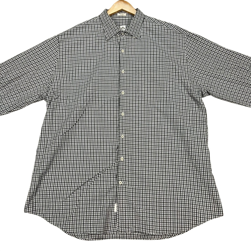 Peter Millar Shirt Mens‎ XXL Black White Gingham Long Sleeve Button Down EUC